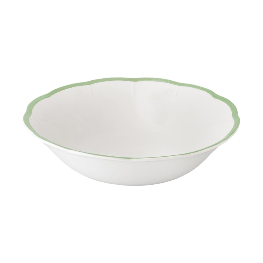 Large Salad Bowl Scalloped Edge Green