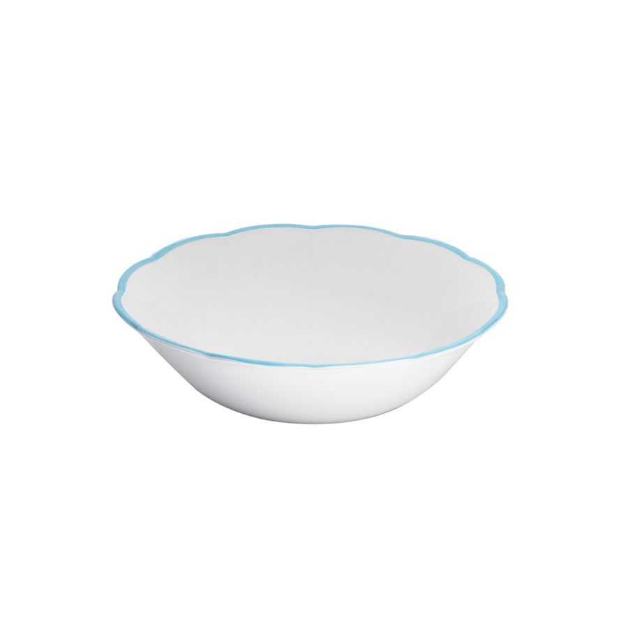 Large Salad Bowl with Scalloped Edge, Blue